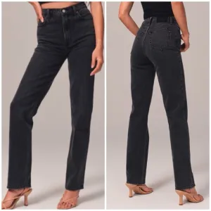 Abercrombie &amp; Fitch Jeans Black Wash 90s Straight Ultra High Rise Sz 25 0L