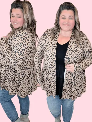 Anthea Tiered Cardigan in Leopard