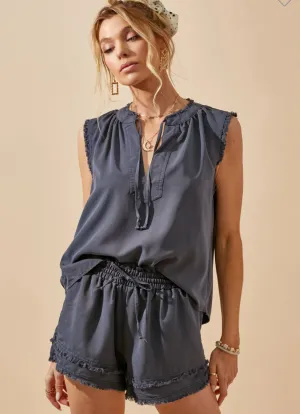 Frayed Hem Lounge Set