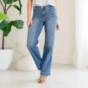 Fresh Bloom High Rise Contrast Thread Straight Leg Regular & Plus Sizes