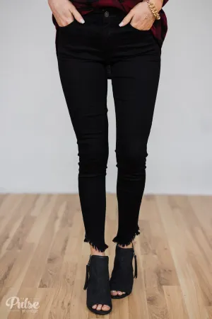 Kan Can Jeans- Black Ankle Distressed
