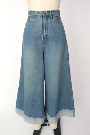 Kapital Ultra Wide Leg Stitch Cuff Jeans*