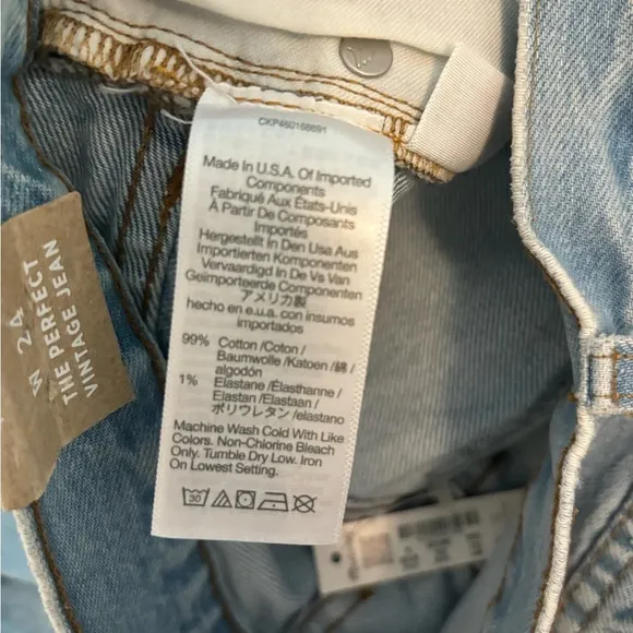 Madewell | The Perfect Vintage Jean in Grandbay Wash | Ripped Edition | size 24