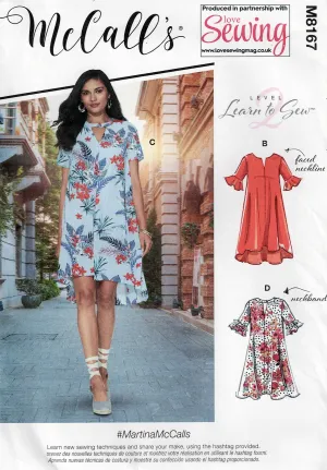 McCall's 8167 Womens EASY Pullover Sundress with Optional Contrast Sewing Pattern Size XS - XXL UNCUT Factory Folded