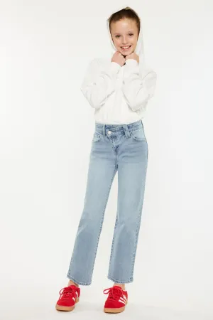 Sav High Rise Straight Kids Jeans