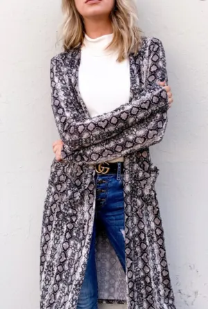Snakeskin Print Duster