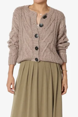 Spain Cropped Cable Knit Sweater Cardigan