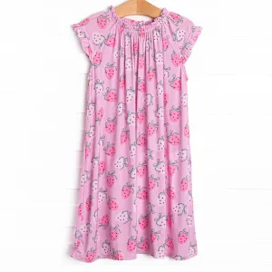 Sweet Sleep Strawberry Bamboo Night Gown, Pink