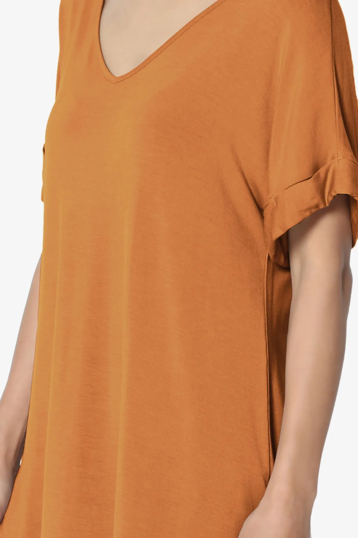 Tracey Wide V-Neck Jersey Top