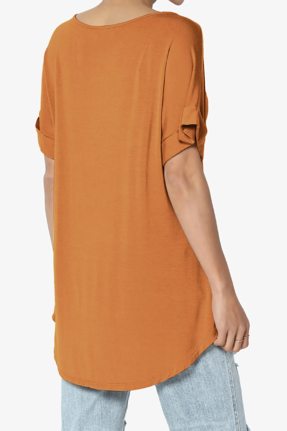 Tracey Wide V-Neck Jersey Top