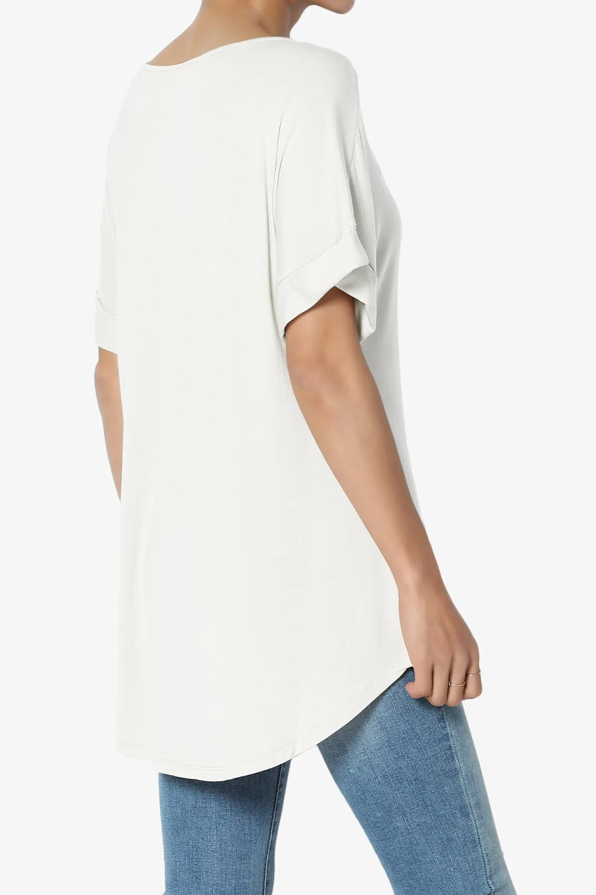 Tracey Wide V-Neck Jersey Top