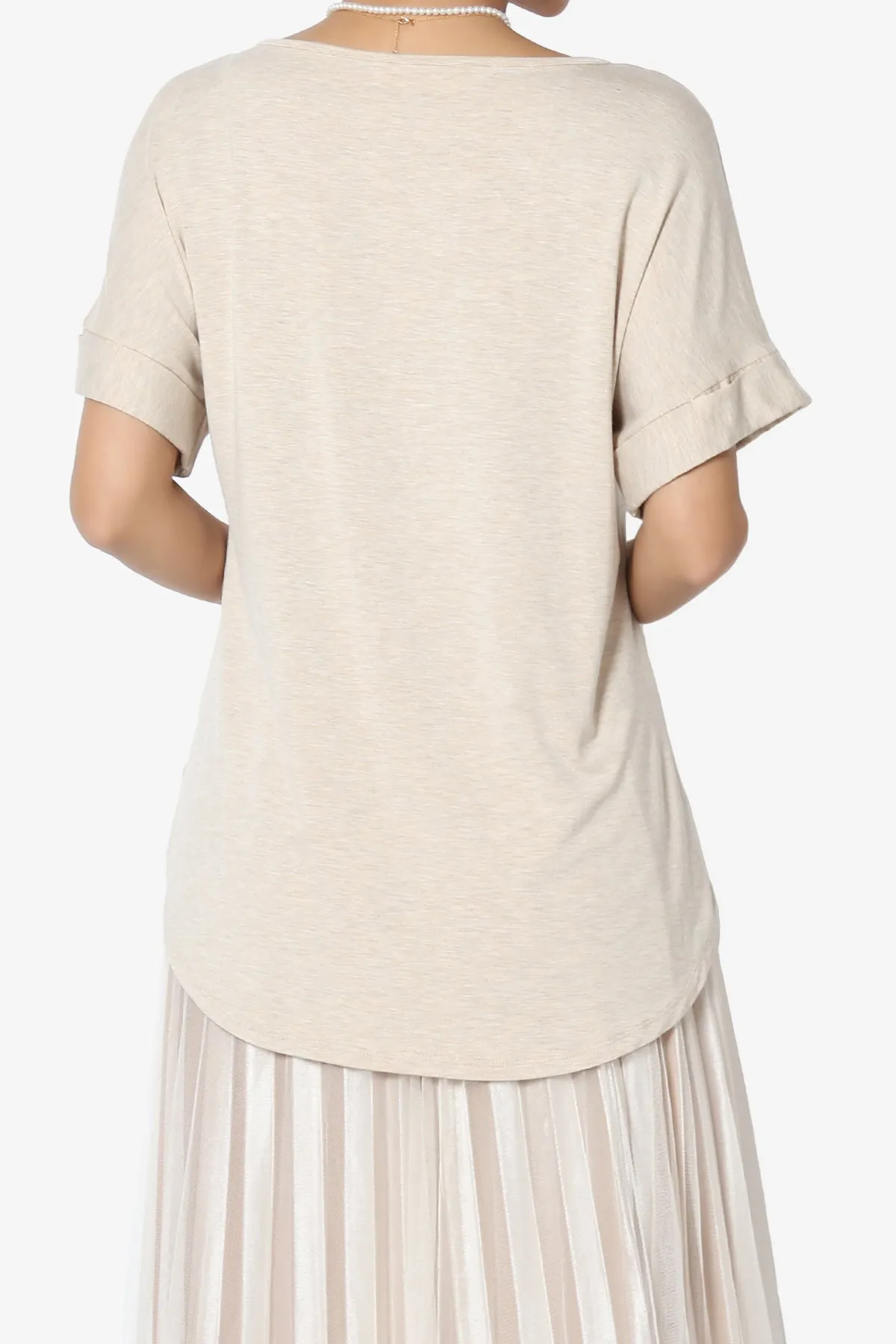 Tracey Wide V-Neck Jersey Top