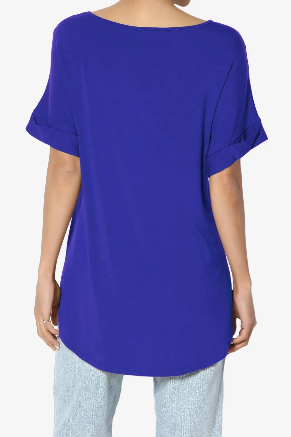 Tracey Wide V-Neck Jersey Top