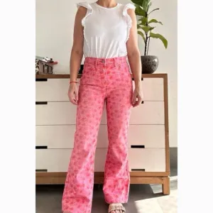 Urban Outfitters / BDG High-Waisted High Rise Flare Jean Painted Floral
