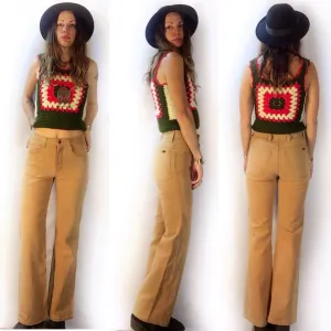 Vintage 70s 80s Mid rise boot cut jeans // hi rise denim