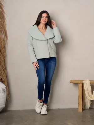 WOMEN'S LONG SLEEVE POCKETS BUTTON CLOSURE JACKET